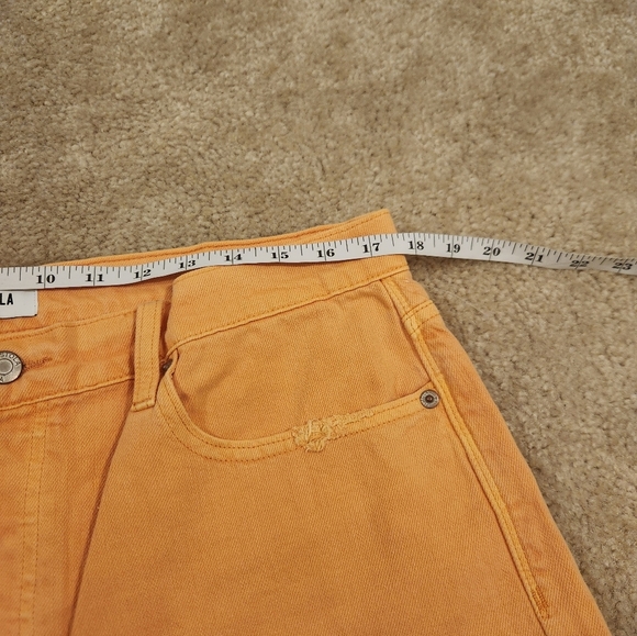 Pistola Orange Cut Off High Rise Jean Shorts 35" Waist Womens Size 32 #R419 - Picture 3 of 5